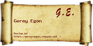 Gerey Egon névjegykártya